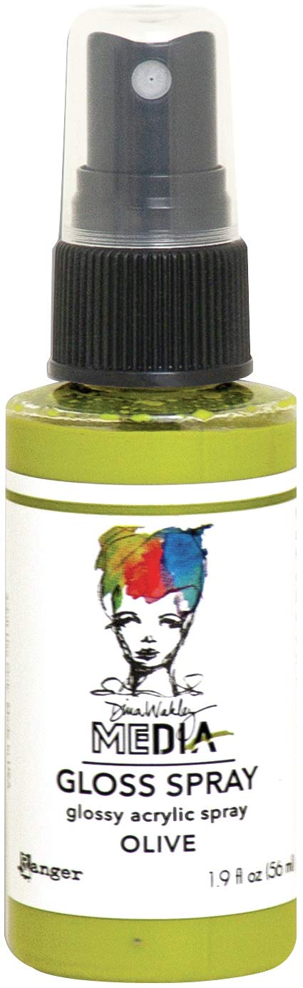Dina Wakley Media Ranger Gloss Sprays-Olive, 56 ml,MDO68556