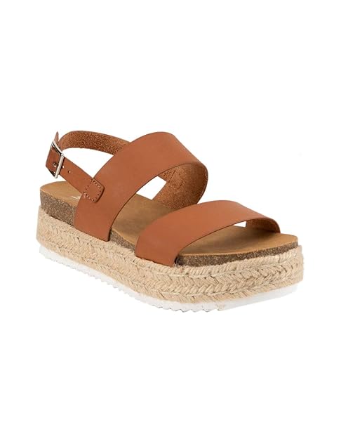 Amazon.com | SODA 2 Strap Platform White Espadrille Flatform Sandals | Shoes