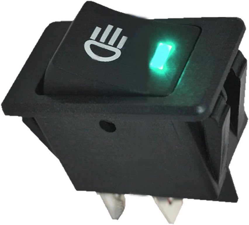1Pc New Green LED 12V 35A Car Fog Light Rocker Switch 4Pins Dash Dashboard