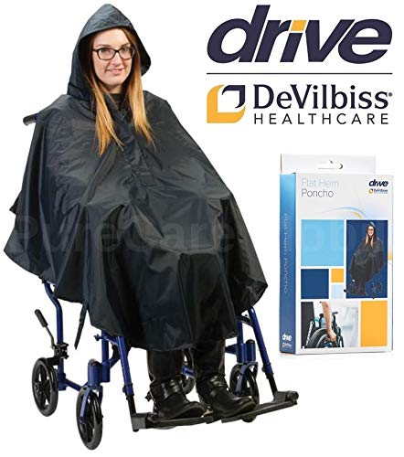 Drive Flat Hem Waterproof Wheelchair Poncho Rain Cape