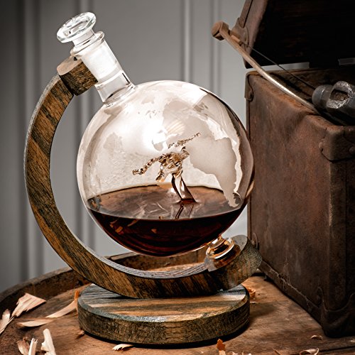 Mallard Duck Decanter in Etched Globe Whiskey Decanter Hunting Gifts