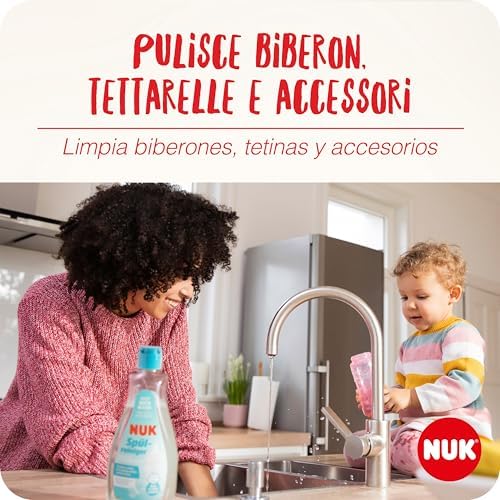 detergente per biberon | 500 ml | Ideale per la pulizia di biberon, tettarelle e accessori | Detergente senza profumo | pH neutro | Biberon 100% riciclabile | Confezione da 3