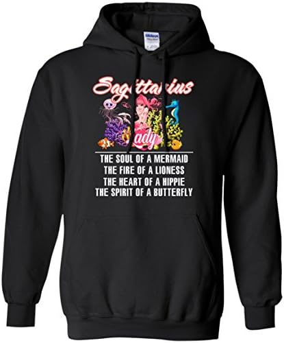 Favorystore Women's Sagittarius Lady The Soul Of a Mermaid The Fire Of a Lioness Shirt - Sagittarius Lady Hoodie For Women