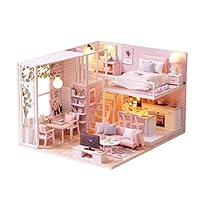 CUTEBEE Dollhouse Miniature with Furniture, DIY Dollhouse Kit Plus Dust Proof and Music Movement, 1:24 Scale Creative Room Idea(Tranquil Life)