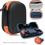 Featured Protective Case for Bose SoundSport Free Truely Wireless Sport Headphones Charger Box, Mesh Pocket for Cable and Other Accessories (Frosted Black with Orange Zipper)