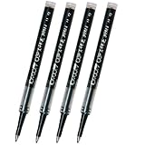 Pack of 4, Tombow 55691 O3p X-fine 0.3mm Black Rollerball Refills
