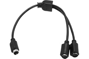 MECCANIXITY S Video Cable 1ft, Mini DIN 4 Pin S-Video Cable Male to Male Silver Plated Connector Transfer for TV Receiver Mon