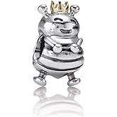MiniJewelry Bumble Honey Bee Charm Compatible with Pandora Charms Bracelets Gold Crown Sterling Silver Bead