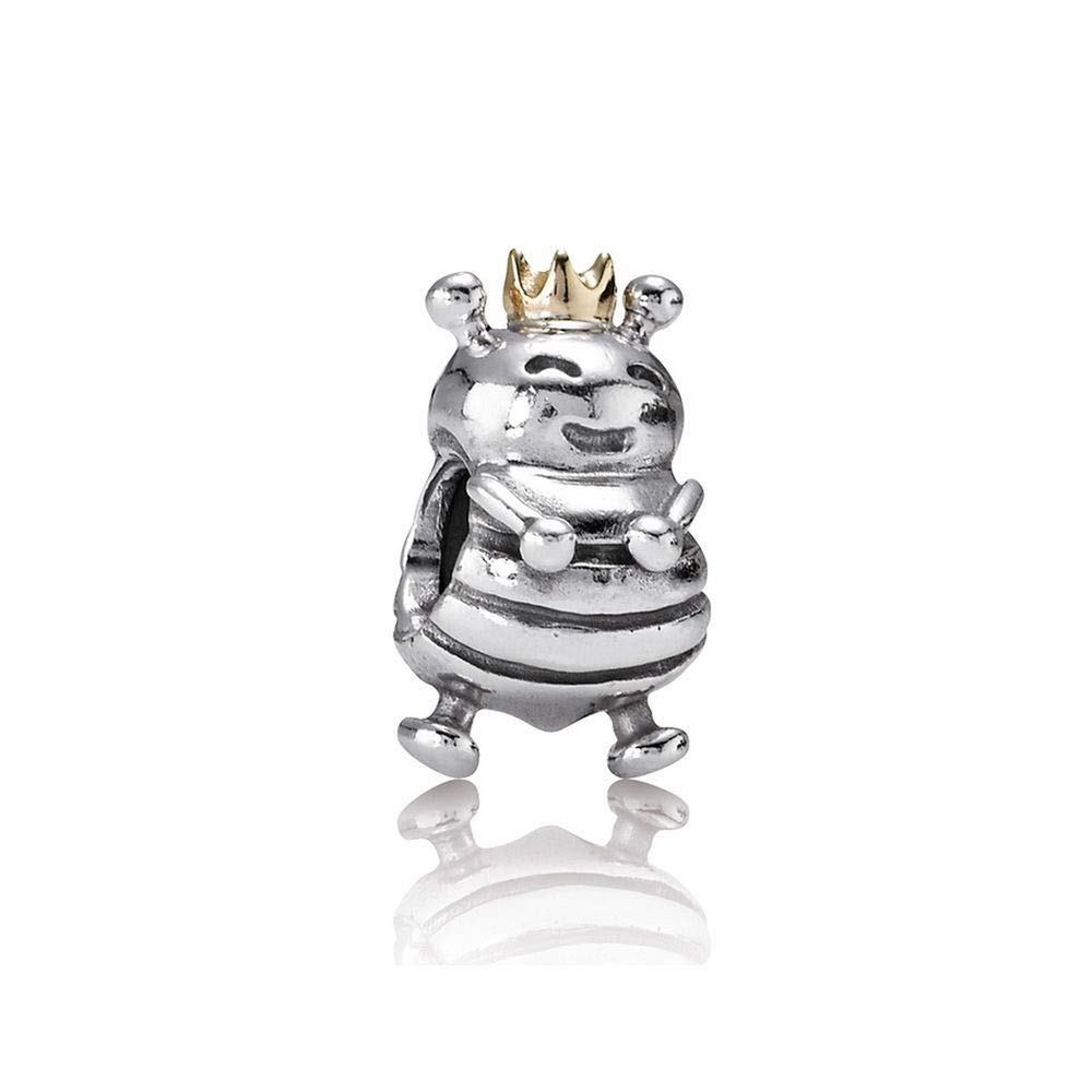 FGT King Queen Bee Charm for Bracelets Necklaces Pendants Gold Crown Animal Insect Sterling Silver Mum Aunt Granddaughter Women Girls Daughter Birthday Mothers Day Valentine