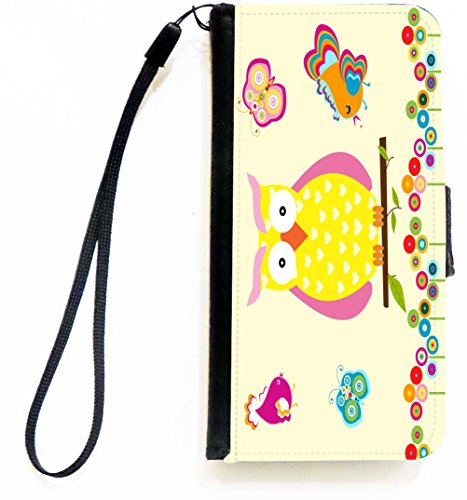 Rikki Knight Yellow Owl Hearts on Deco Flip Wallet iPhoneCase with Magnetic Fla…