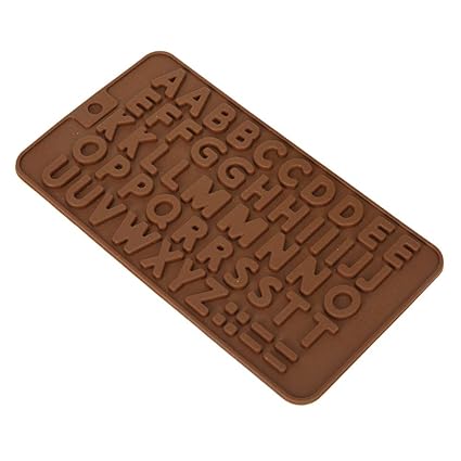 Electomania Silicone Alphabets Shape Chocolate Jelly Candy Mold, Cake Baking Mold, Bakeware Mould (Brown)