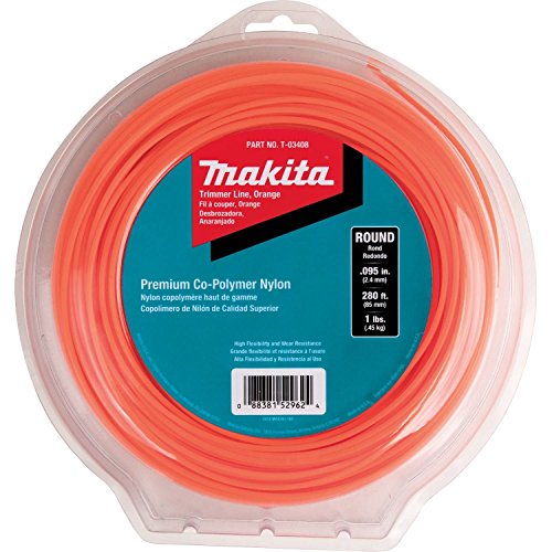 Makita T-03408 Round Trimmer Line, 0.095”, Orange, 280’, 1 lbs.