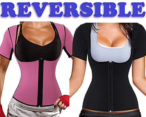 Optlove Women's Neoprene Sauna Shirt Sweat Vest Hot Thermal Gym Tank Corset Suit Exercise Fitness Top Body Shaper with Sleeves Weight Loss - Thumbnail 2