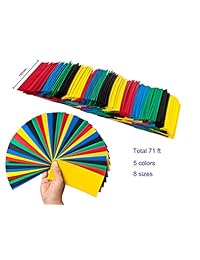 summitlink 145pcs Tamaño Grande termorretráctil tubo Combo Pack longitud total 71 ft Jumbo termorretráctiles tubo 5 colores 8 Tamaños Surtidos Tubing Wrap manga Set