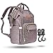 Zuzuro Diaper Mommy Bag - Waterproof Backpack w/Large Capacity & Multiple Pockets for Organization. Ideal for Travel Nappy Bags - W/Insulated Bottle Pocket. 2 Stroller Hooks Incl (Gray)