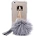 For iphone 6s plus,AutumnFall Soft Transparent TPU Protect Phone With Fur Ball for iPhone 6 plus/6S plus 5.5 Inch