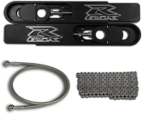 GSXR 600 750 swingarm extension Kit, Extensions, Chains, &amp; Brake Line 9" to 12" stretch