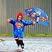 DC Comics Kids Umbrella and Poncho Raincoat Set, Batman & Superman Boys Rain Wear for Toddler 2-3 or Kids 4-7