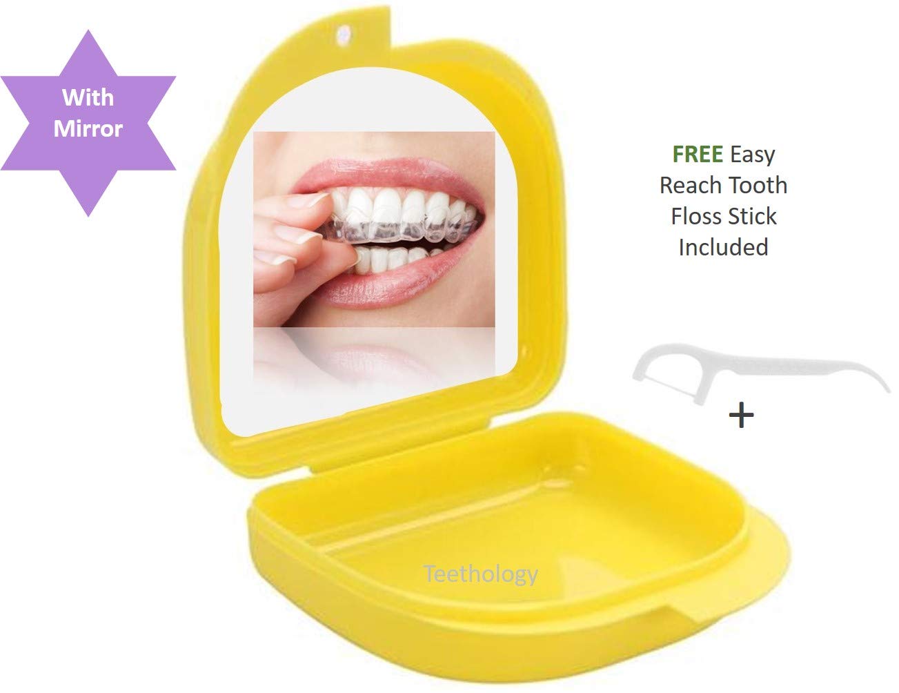 Ventilated Retainer Case with Handy Mirror Inside Easy Reach Floss