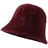 Winter Floppy Faux Fur Fuzzy Bucket Hat Fluffy Warm Hat Vintage Furry Fisherman Cap for Women