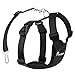Pawaboo Adjustable Dog Safety Vest Harness with Seatbelt, Dog Seat Belt Harness for Car with Vehicle Connector Strap, Breathable Dog Seatbelt Safety Tether for Small Medium Large Pet, Medium, Black