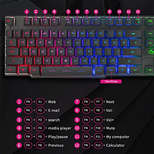 Fashionlook Ak-600 Gaming Keyboard 104 Keycaps RGB Backlit Mechanical Keyboard Game Keyboards with Ru Sticker for Pc Laptop Computer USB Wired Keyboard - Thumbnail 5