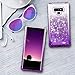 Ruky Galaxy Note 9 Case, Galaxy Note 9 Glitter Case, Gradient Quicksand Series Reinforced Corners TPU Bumper Cushion Protective Shockproof Bling Heart Liquid Case for Galaxy Note 9, Gradient Purple