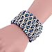 Kaymen Jewelry Luxury Gold Plated Cross Chians and Crystal Stone Knit Exaggerated Bangles Bracelets for Women 5 Colors