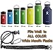 Hike And Joy Paracord Handle for Hydro Flask before 2020 and Other Wide Mouth Bottles -12 to 64oz. Includes Water Bottle Strap Carrier, Safety Ring and Carabiner. Ideal Water Bottle Handle for Hiking.