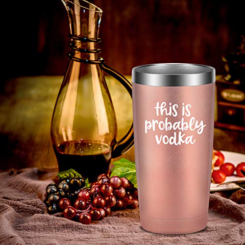This is Probably Vodka Tumbler - Vodka Gifts for Women - Funny Birthday Wine Lovers Gifts Ideas for Best Friend, Mom, Daughter, Grandma, Nana, Her - LEADO 20oz Tumbler Travel Mug Stemless Sippy Cup - Thumbnail 5