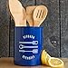 Now Designs Powder-Coated Steell Utensil Crock, Navy Blue, 5x6 inches