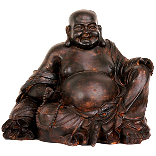Oriental furniture 8" sitting laughing buddha statue
