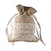 Burlap & Lace Drawstring Bag- 25Pack -3.5