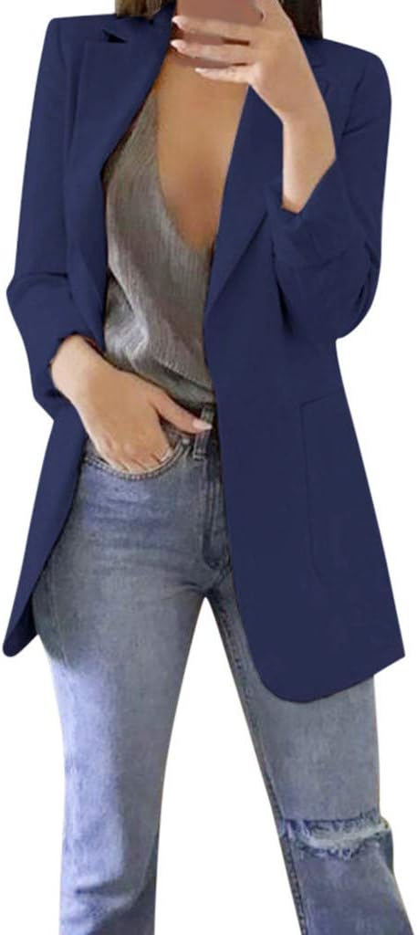 Women Autumn Winter Long Sleeve Office Coat Cardigans Suit Long Jacket Windbreaker Jacket Pea Coat Trench