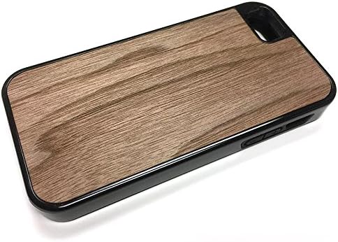 Walnut Wood Real Wood Carved iPhone Case iPhone 8, 8 Plus, 6, 6 Plus, 7, 7 Plus, 5C, 5 5S (Tough Black, iPhone 6/6S)