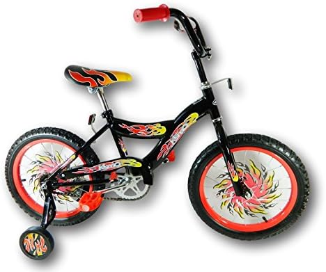 Kids Children 16" Kismo Girl's Boy's Training Wheels Bicycle Bike For Age 4-8 (Black/Red)