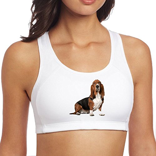 Qiauneo Women S Sports Bra Yoga Vest Basset Hound Dog 6 Breathable