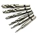 QST 6pcs Hex Shank HSS Screw Spiral Point Thread American Plug Hand Tap Drill Bits Combination 1/4 '' Hex Twist Tap Drill 4341 HSS Screw Countersink 6-32/8-32/10-24/10-32/12-24,1/4-20