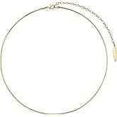 ACC PLANET Gold Chain Necklace for Women, Snake Chain Necklace 14k Gold Plated Dainty Thin Chain Choker Necklace for Women Jewelry