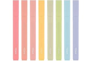 YISAN Highlighters Pastel Assorted Colors,Soft Tip,Cute Aesthetic for Book Journal,8-Pack, 70948