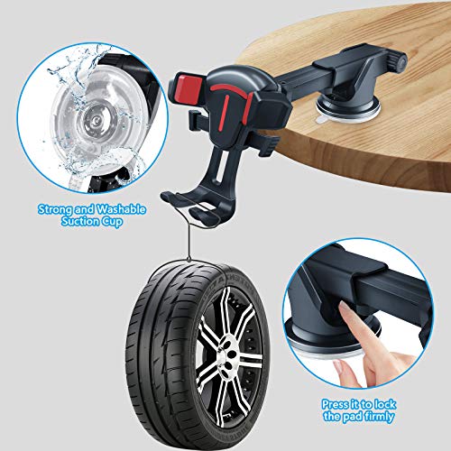 BOLWEO Car Phone Holder Mount Air Vent, Dashboard Cell Phone Holder, Car Phone Mount for Car Compatible with iPhone 12 Pro Max/11/11 Pro/11 Pro Max/XR/XS/8/7/6 Galaxy s20 Note 10 9 Plus (Red)