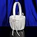 Remedios 2 Heart Rhinestones Ivory Satin Flower Girl Basket and Ring Pillow Set