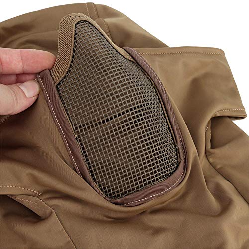 MOGOI Steel Mesh Airsoft Mask, Ninja Style Balaclava Mesh Mask Breathable Half Face Airsoft Mask for Fencing, Airsoft, Paintball, BB Gun, CS Game, Hunting and Shooting, C