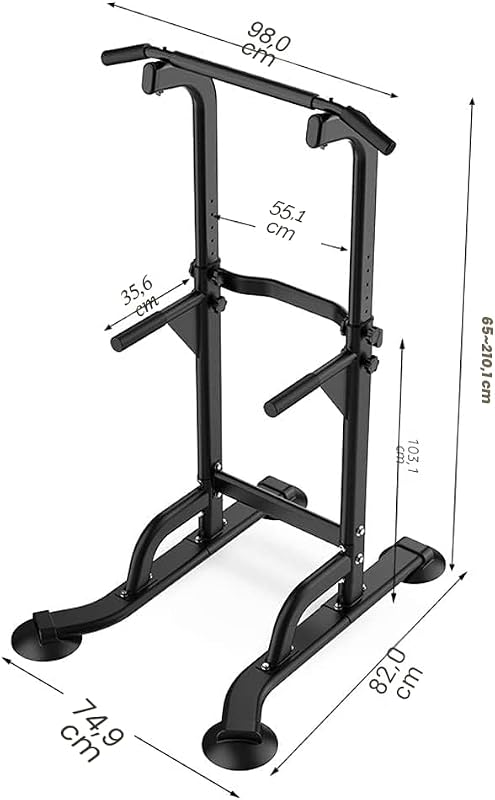 Klimmzugstange Power Tower Übung Euipment für Zuhause Fitnessstudio Dip Station Höhenverstellbar Fitness Krafttraining Dip-Stationen