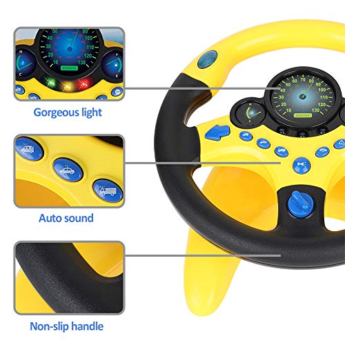 Volante De Juguete Para Niños Con Ventosas – Controlador De Conducción Simulado Con Sonidos Y Luces