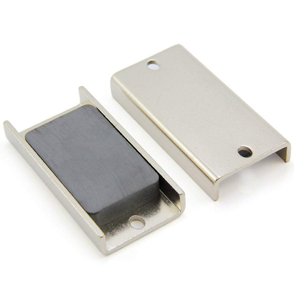 Ferrite Channel Magnet for DIY, Craft, and Hobbies - 76 x 38 x 11.6mm thick x 4mm hole - 25kg Pull