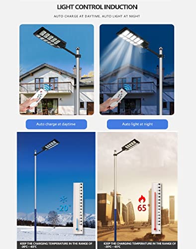Dollcora Solar Street Lights, 400W Solar Outdoor Lights 800 LED Waterproof Dusk to Dawn Motion Sensor Light Lamp for Garage, Patio, Parking Lot, Garden, Playground