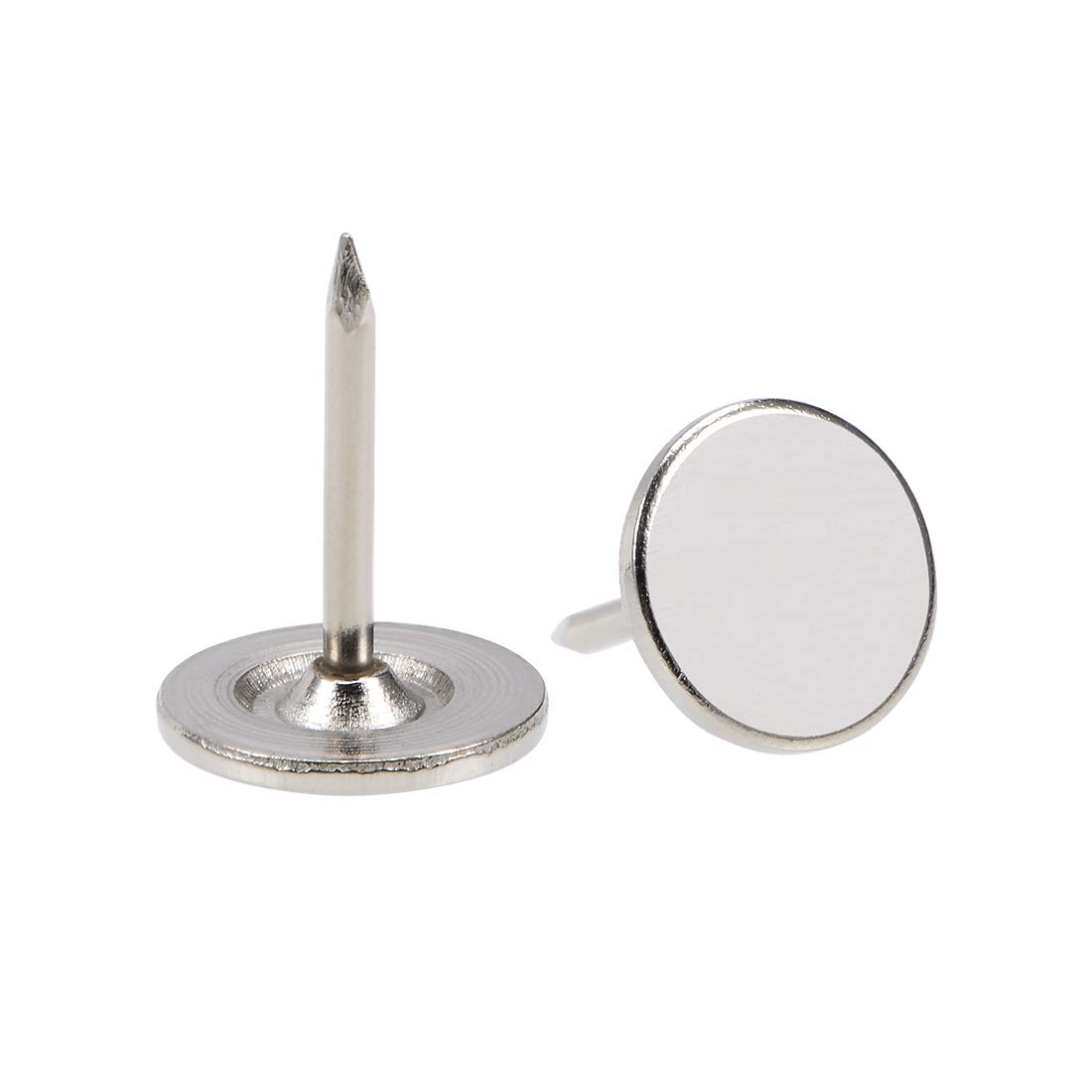 uxcell Upholstery Nails Tacks 11mmx15mm Flat Head Furniture Nails Pins Silver Tone 50 Pcs