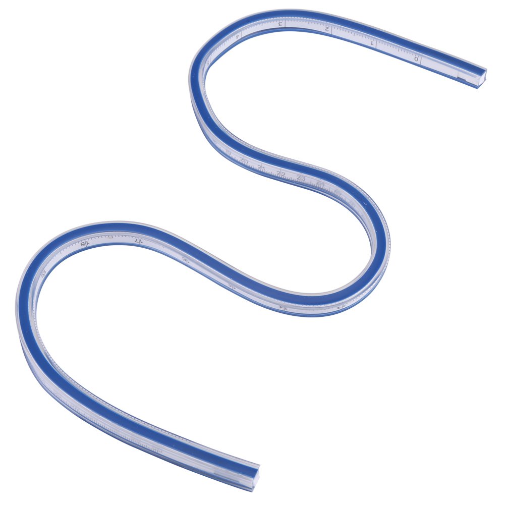 Flexible Curve Ruler 60cm Plastic Double Sided Ruler for Engineering Drawing Design Drafting Graphics Painting(60cm)