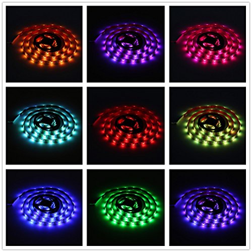 SOLMORE LED Strip Lights, RGB 4.9ft 45 LED Battery Waterproof Flexible Rope Ribbon Lights TV Backlight Battery-powered with Wireless Remote Control,Decoration Lights for DIY Party Living Room 150cm - Thumbnail 2